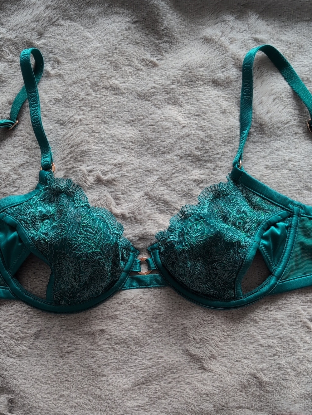 Lace Underwire Bra in Teal - Women's Intimates